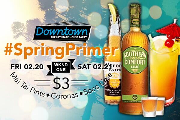 DowntownBar's tweet photo. #SpringPrimer $3 Mai Tai Pints, Coronas & Soco Lime Shots. RETWEET if you can't wait for spring! http://t.co/j0tPt8oUEV