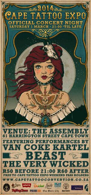 Next week Saturday is the <a href="/CapeTattExpo/">Capetattexpo</a> Official Concert night at <a href="/Assembly_ct/">The Assembly</a> ft. <a href="/Beast_Band/">BEAST</a> &amp; more #SIX2014
