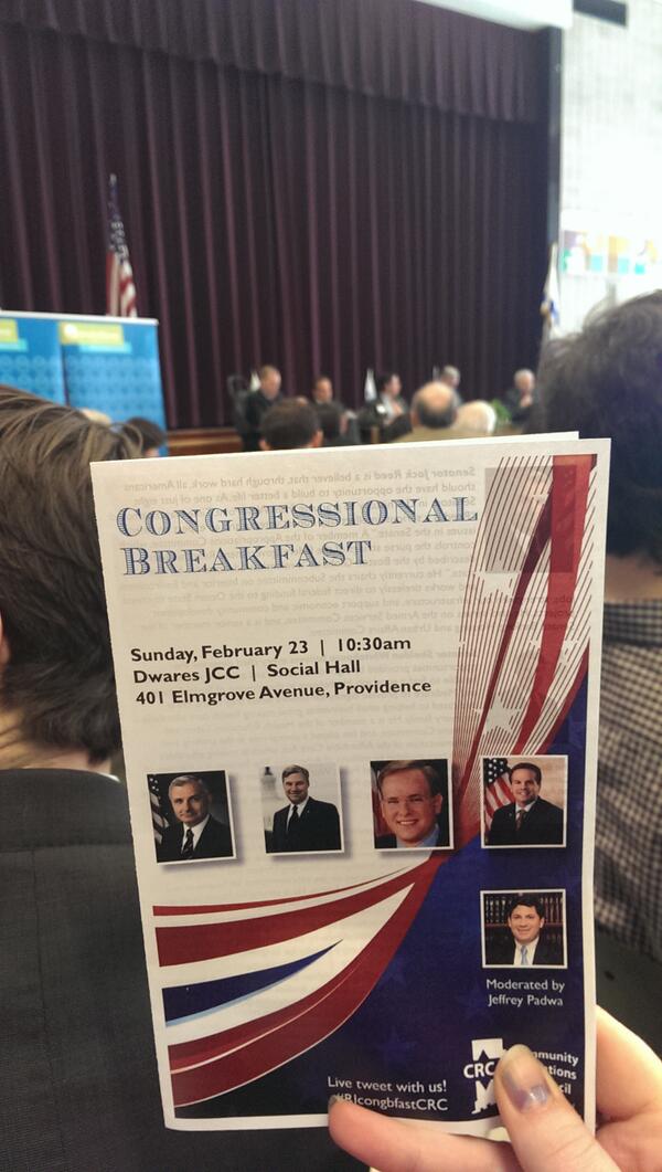 ErinMos's tweet image. Listening to #RI elected officials at the #ricongbfastCRC @davidcicilline @SenJackReed @SenWhitehouse @jimlangevin