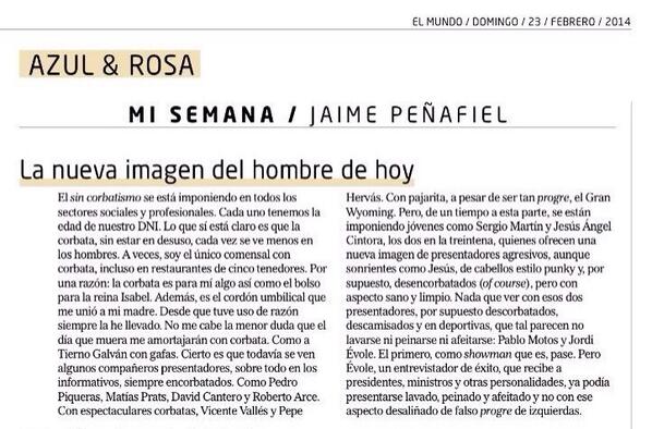 jordievole's tweet photo. Y le prometo a Peñafiel que hoy me he duchado. Solo porque es domingo. Es lo que tiene ser falso progre. Lean lean.. http://t.co/jVckJ3IIky