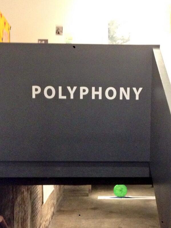 Polyphony2014's tweet image. It's the last day of POLYPHONY! We're open till 6 today so pop down to catch a last glimpse of our show! @artsTBW
