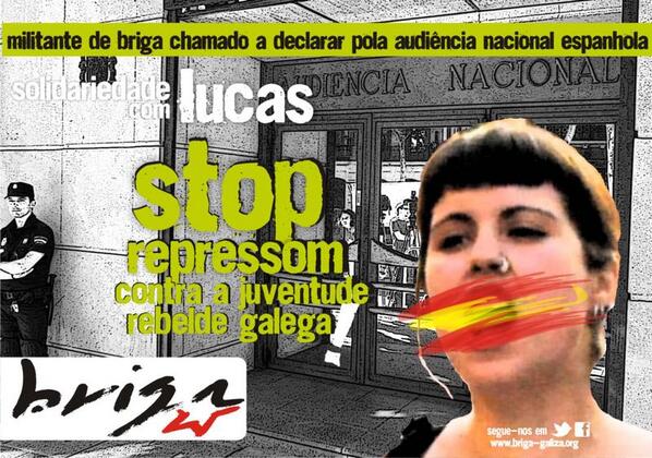 briga_gz's tweet photo. Parte 1º carro com militantes solidárias a Madrid. Solidariedade com Lucas! #repressom #marcaEspanha http://t.co/RO8nhy6Qpd