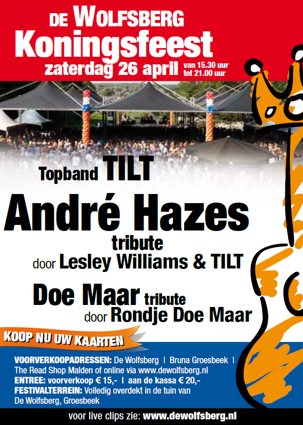 De kaartverkoop ONLINE is gestart! Bestel nu uw kaarten voor het Koningsfeest via deze link: bit.ly/Mgkkdi