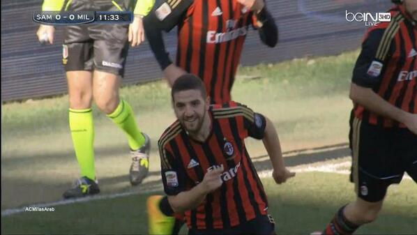 MilanistiOrId's tweet photo. Taarabt merayakan goalnya! http://t.co/6XtVoBkzfp #SampdoriaMilan #ForzaMilan via @Milangirls