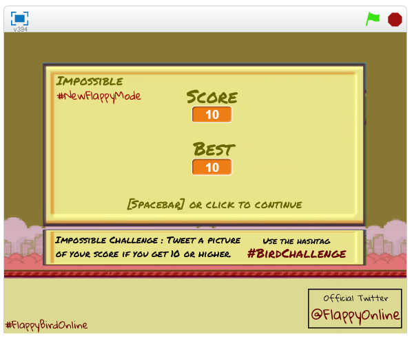 bonucci's tweet photo. Teeeen!! #birdchallenge #newflappymode @FlappyOnline http://t.co/DnN4m5cDrh