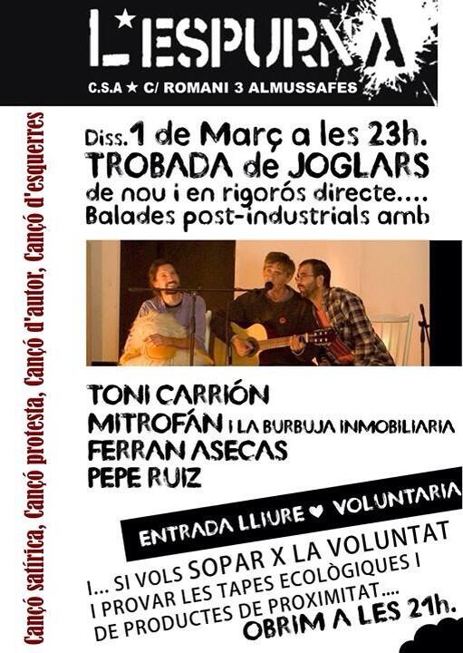 csaEspurna's tweet image. Ahi va el cartell del dia 1 de Març, vinga feu RT i animeu-se, tapes a 1,5 amb birreta!!