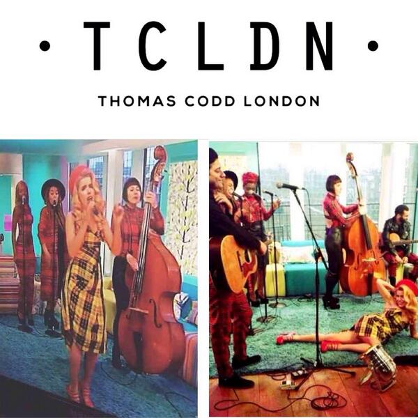 On today's <a href="/SundayBrunchC4/">Sunday Brunch</a> <a href="/Palomafaith/">Paloma Faith</a> band wearing TCLDN styled by @Karl_Willett