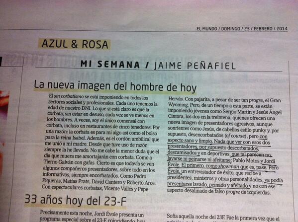 iuforn's tweet photo. Segons Jaime Peñafiel, @jordievole no es dutxa... I a casa ens preguntem, com ho sap? http://t.co/u3gr58WVtX