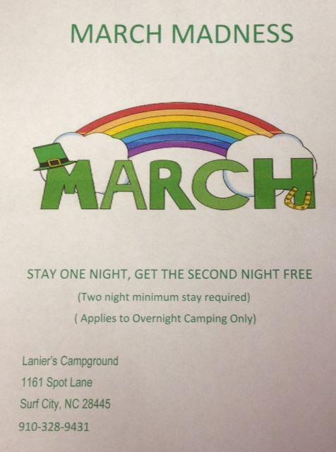 Purchase a one night stay in March and get the second night free!