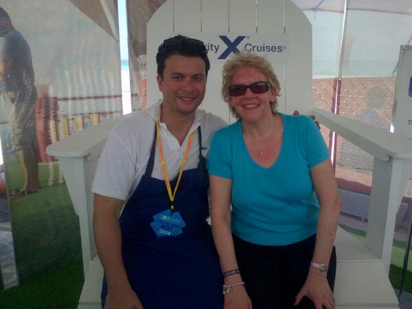 #celebritySOBE. Enjoying the South Beach food &amp; wine festival sponsored by Celebrity Cruises. Tough job!