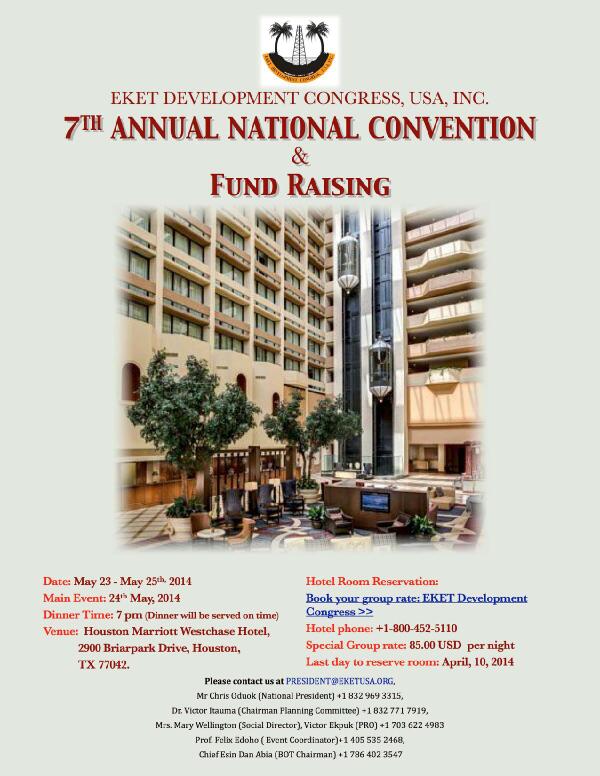 Sulepong's tweet photo. All friends and well wishers of Eket people in the USA and Abroad are invited to the 7th Annual EDC CONVENTION!!!!!!! http://t.co/rNqmUORXwj