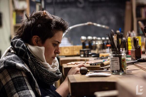 DetroitWeek's tweet photo. #DetroitWeek: Rachel of Smith Shop at @ponyridedetroit! An entrepreneur making cool stuff in Detroit!! http://t.co/HrwHZq7ifM