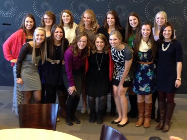 SAUvball's tweet photo. They clean up pretty nicely!  The 2013-14 SAU vball team. http://t.co/sB9fTL7NI6