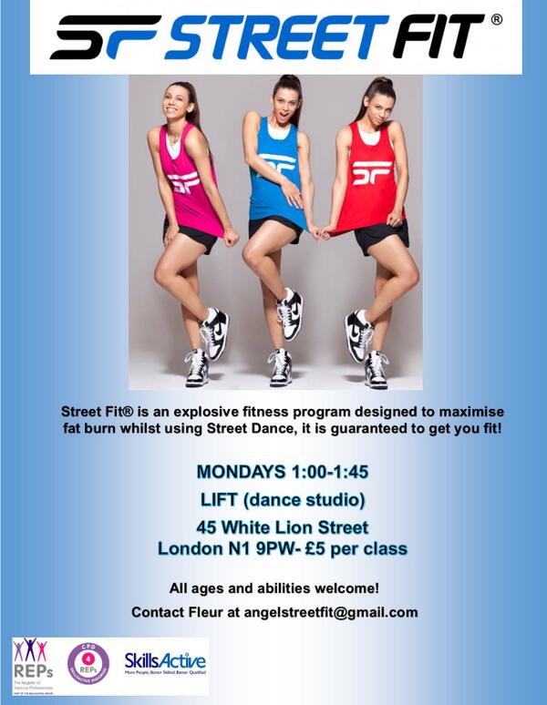 fleurtaylors's tweet photo. Hi @IslingtonBC Please can you circulate! Pump it up @StreetFitTV style! http://t.co/8uAFKzsfhB Classes @Lifthub every Monday 1-1:45 :-)