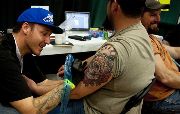 KVALnews's tweet photo. Photos: Getting inked @EvergreenTattoo Invitational &amp; Expo - http://t.co/7TDOBZ1SAX http://t.co/6pFdyso1Nz