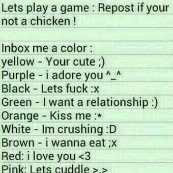 Or DM a color, add a number for a TL response.