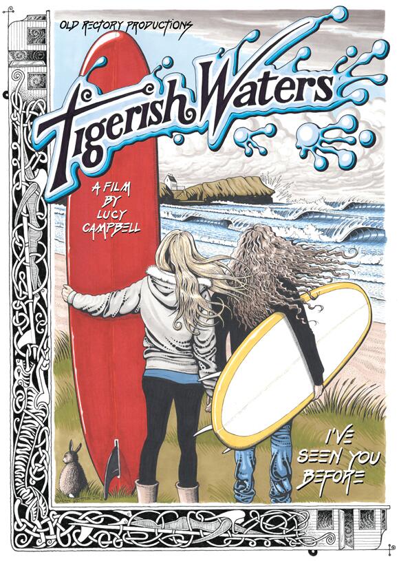 Ars_Celtica's tweet photo. Great poster by Barry Britton for the film Tigerish Waters #surfart #celticart #barrybritton #surf http://t.co/WpwkAat4LP