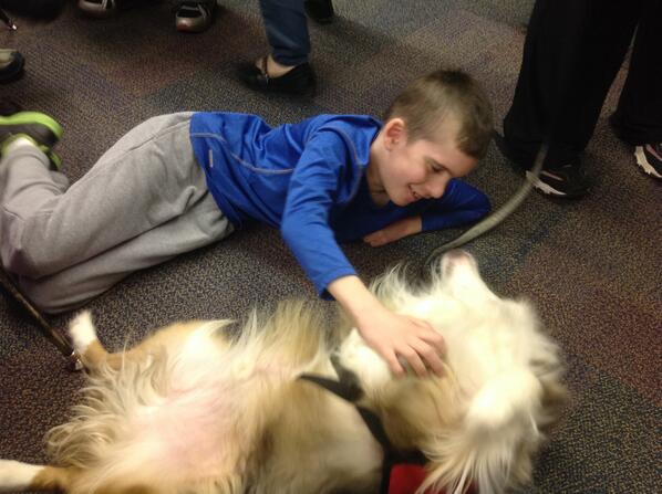 NPCodyPanthers's tweet photo. Rock-N-Paws dog therapy group visited our students. #furryfriends http://t.co/A5tyO5qFYx
