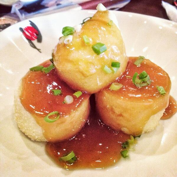 manilafood's tweet photo. Agedashi tofu (php100) from Kimono Ken in Blue Wave, Macapagal Avenue. #manila #Philippines #Foodiechats #foodie http://t.co/AgrTZoRmOI