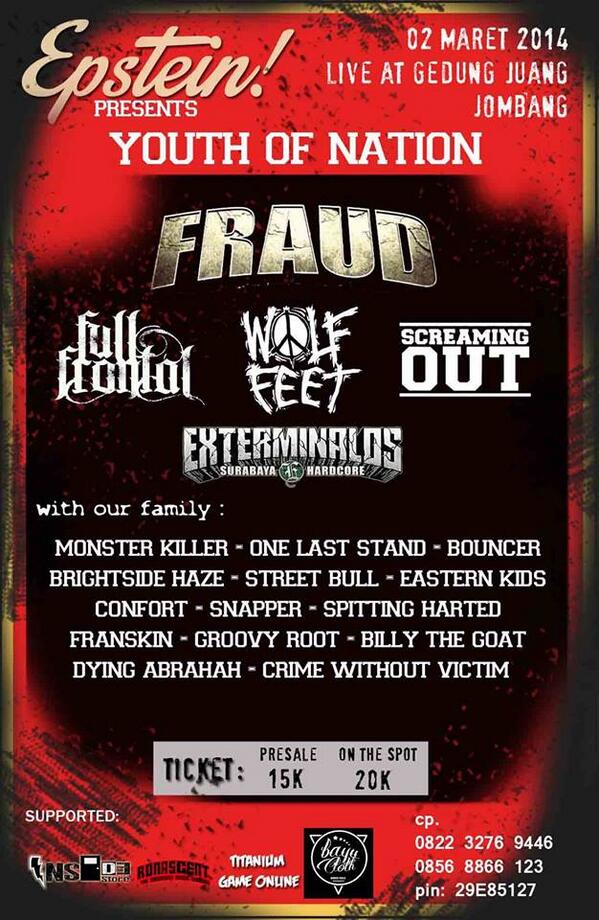 TODAY! Jombang, 02 maret @fraudbeatdown @FullFrontalSBHC <a href="/wolfxfeet_SBHC/">WOLFxFEET HC</a> <a href="/exterminalos/">EXTERMINALOS</a> <a href="/screamingouthc/">screamingout</a> <a href="/Info_Jombang/">infojombang</a>