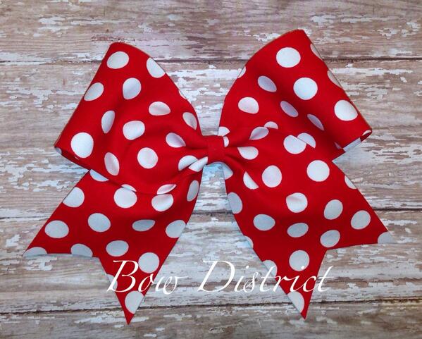 Bowdistrict's tweet photo. 3" Red with White Polka Dots Cheer Bow #cheer #cheerbow #polkadot http://t.co/EAINfrmB3a
