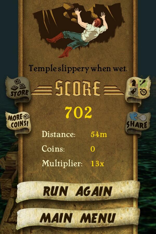 LauraaKaytie's tweet photo. I got 702 points while escaping from demon monkeys. Beat that! @http://bit.ly/TempleRunGame #TempleRu http://t.co/5iQN1bYmEb