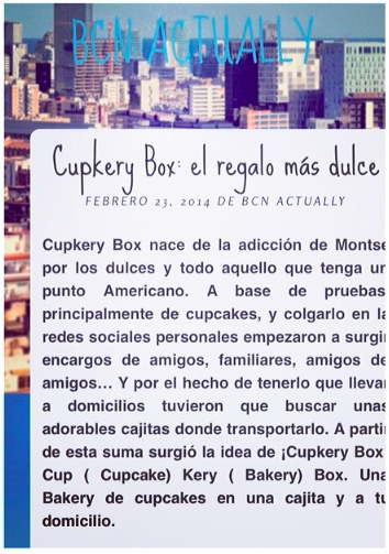 CupkeryBox's tweet photo. Entrevistaza de la periodista @pattycatala para el blog Bcn Actually. http://t.co/ODJq1yL809