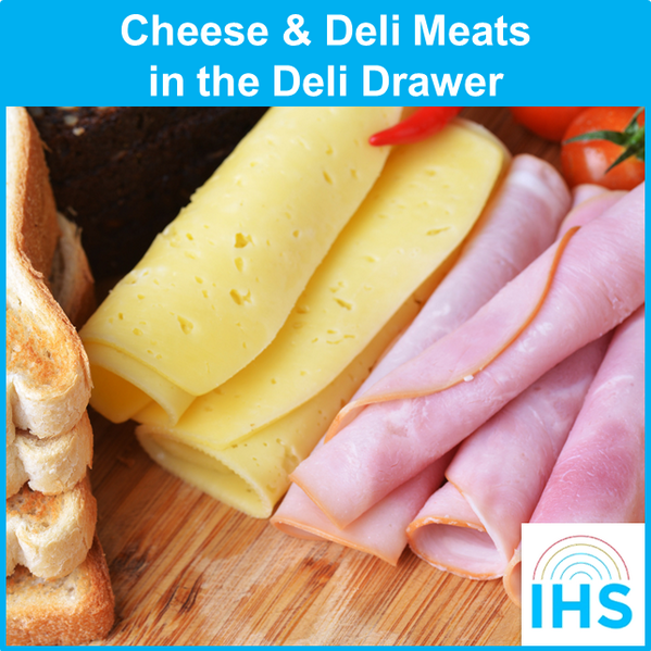 A refrigerator's deli drawer controls temperature and humidity, perfect for deli meats and cheese.