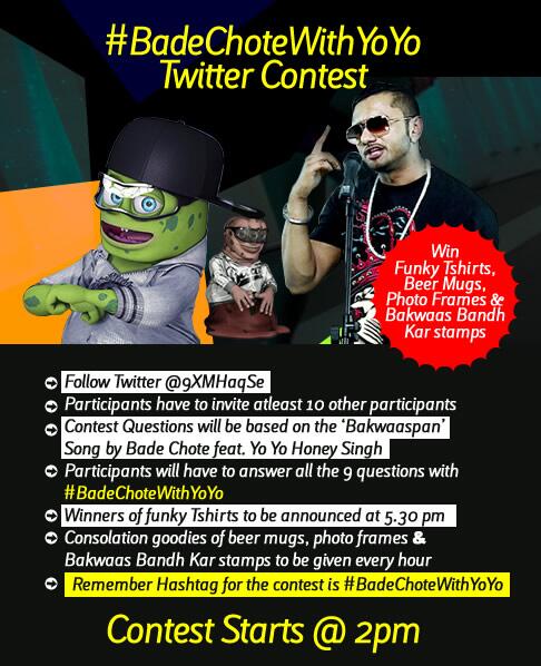 9xmHaqSe's tweet photo. #BadeChoteWithYoYo #Quiz #Contest Question No. 9 Coming Up!!!!! 9 Funky Tshirts up for grabs http://t.co/ki0EJ4Hwvg http://t.co/wzQRFdiMwa