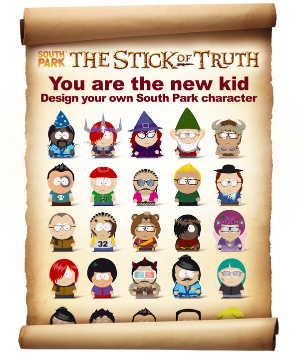 Examples of characters created within South Park: TSOT. How will YOUR New Kid look? #Stickoftruth #SPTSOT