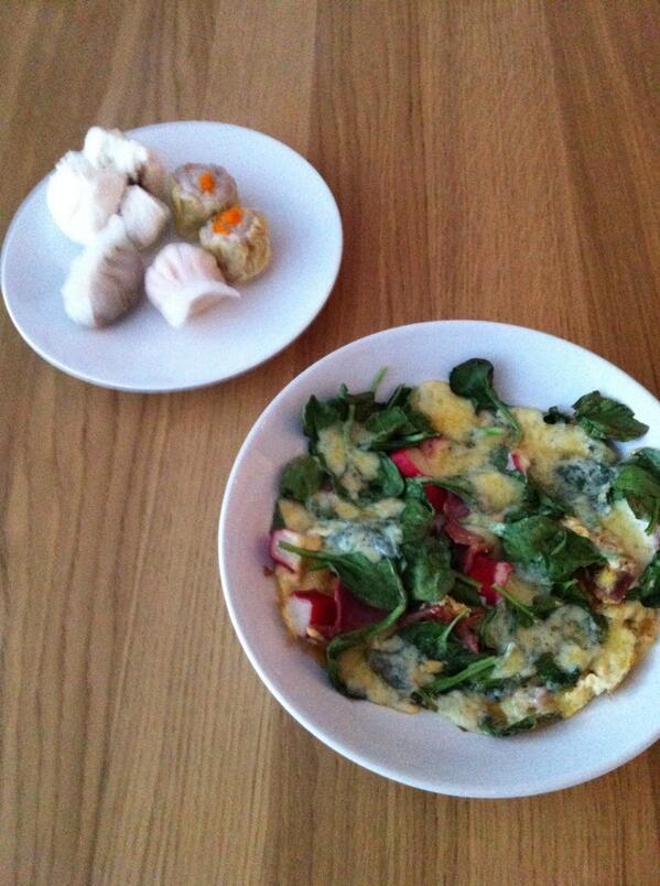 Omelette and dim sum for brunch. Very Chinglish.