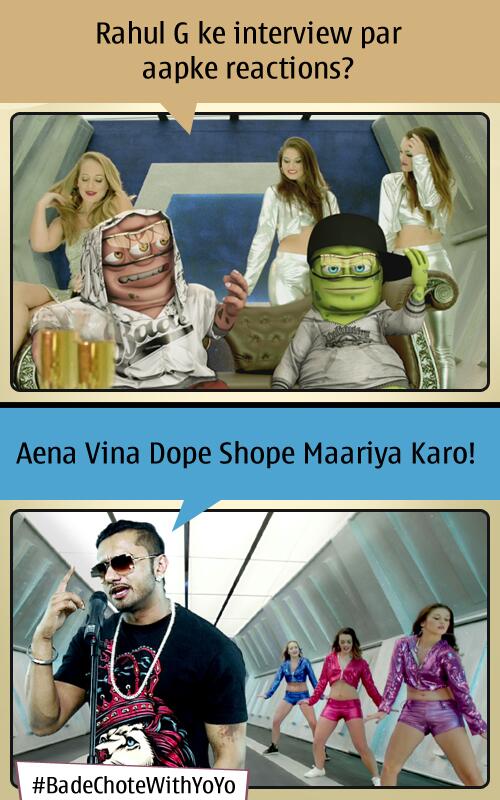 9xmHaqSe's tweet photo. #BadeChoteWithYoYo on Rahul G For more such mad fun watch this video http://t.co/ki0EJ4Hwvg http://t.co/CeMr4WOOLA