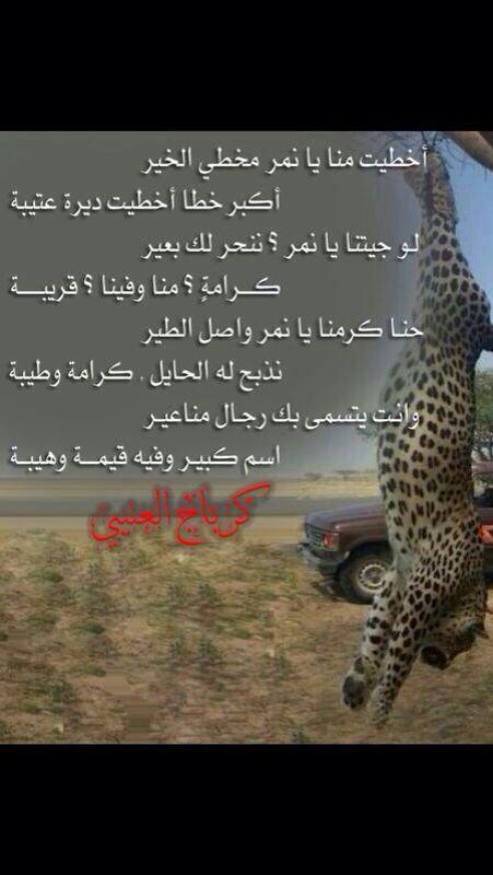 مقتل نمر عربي نادر
في جبال مكه
وهذه مرثية العتيبي
أبو ثنيان مكه