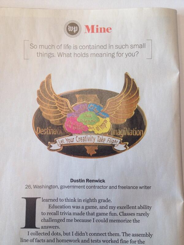 JRDIgest's tweet image. People email the Wash Post Mag to tell them what they treasure. Look what this person said (p. 4, 2/23) #IDODI @IDODI