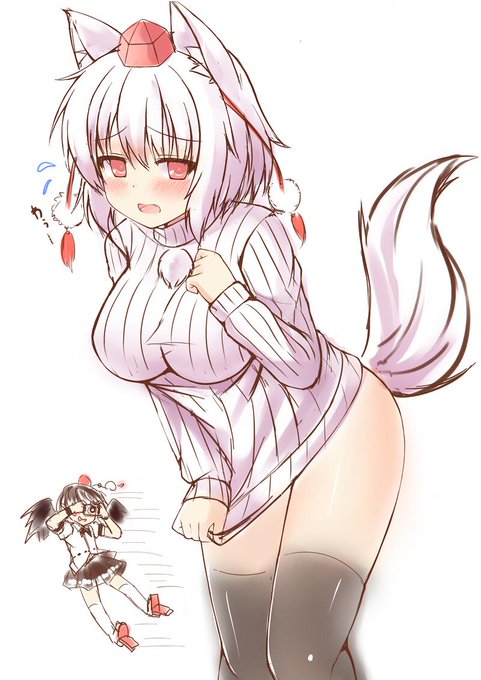 たてセタ狐娘を描いてたつもりがなんか椛になった 