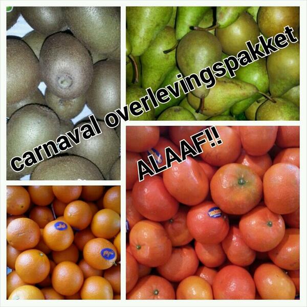 Gr_Oosterik's tweet photo. #carnaval overlevingspakket voor € 5,00...kiwi's, mandarijnen, peren, pers sinaasappels http://t.co/RWj4olKwmW