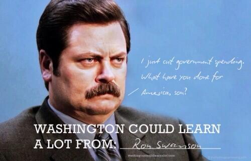 Merica76's tweet photo. Vote Ron Swanson in 2017. #Merica http://t.co/6RuVWrIJ8U