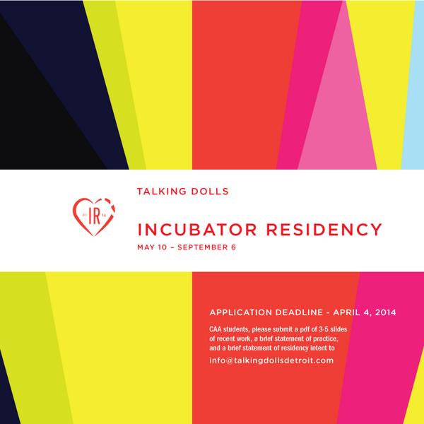 TALKINGDOLLS's tweet photo. @cranbrookart @Cranbrookdesign Talking Dolls Summer Incubator Residency Open now! http://t.co/pBb2dfEOhH
