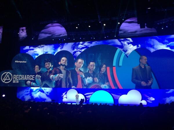 worldmarketeer's tweet photo. Gaming company Kuuluu talk on the Linkin Park game 'Recharge',expecting 5.5M players - powered by IBM cloud #IBMPULSE http://t.co/5uwawIqrbi