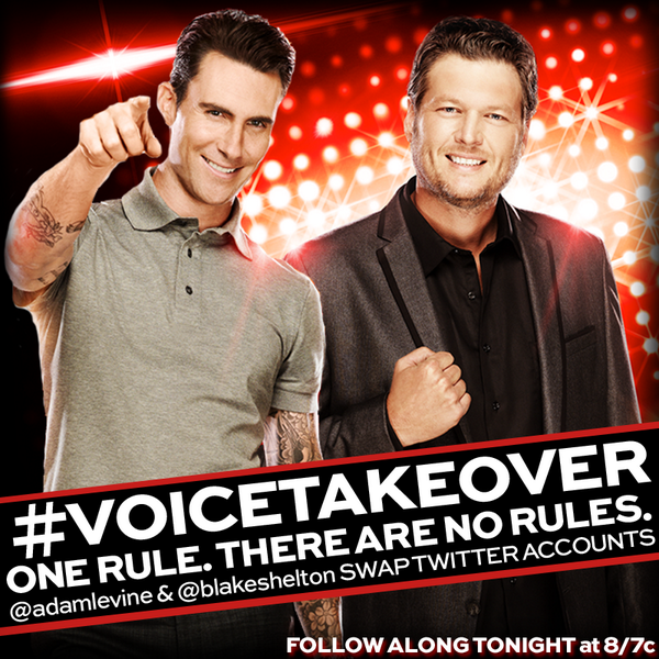 NBCTheVoice's tweet photo. File this under “Best Thing Ever,” please. #VoiceTakeover http://t.co/cEmXCqR0h4