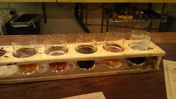 DroppsofWisdom's tweet image. Tapping a flight @DayBlockBrewing.