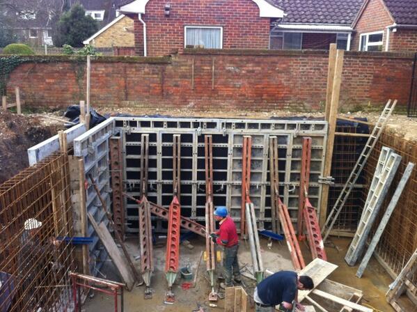 TLPlant's tweet photo. First wall pour today in Marlow. #basementspecialists http://t.co/QCF6Nm4Oue
