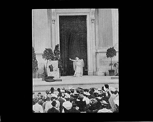 HistoryHour's tweet image. Sarah Bernhardt as Phaedre in the Greek Theatre of Berkeley