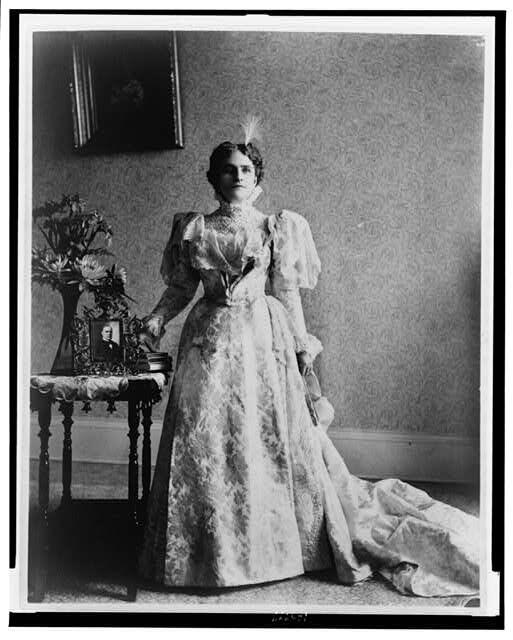 HistoryHour's tweet image. Ida S. McKinley, full-length portrait, standing, facing front