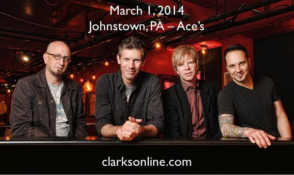 Retweet for a chance to win a pair of tickets to see <a href="/theclarks/">The Clarks</a> at Ace's in Johnstown, PA on March 1st!