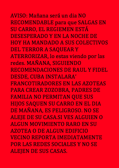 ReinaldoProfeta's tweet photo. Cuidado NO SALGAS EN CARRO MAÑANA, quedate cerca de tu casa. CUIDA TU VIDA Y DE LOS TUYOS,PASA LA VOZ. #26FMegaTranca http://t.co/jFOdz0UReJ