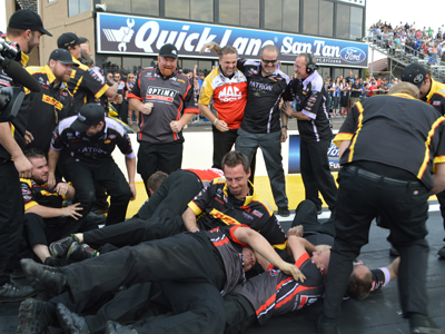 NHRA's tweet photo. How to celebrate by.....@TeamKalitta @ADR_Nitro771 #NHRA #ArizonaNats http://t.co/aChKghApjj