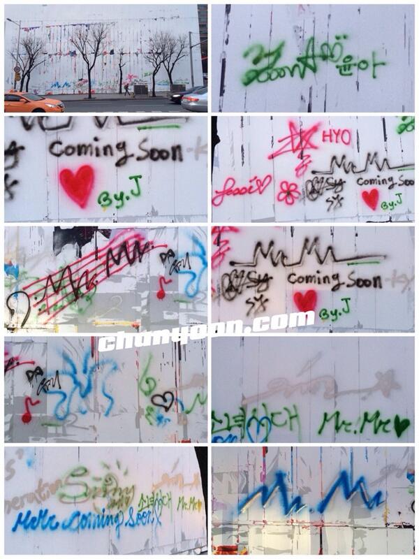 [PIC][25-02-2014]SNSD xuất hiện và vẽ Graffiti trước tòa nhà SM vào chiều nay BhT6wanCEAAPhIP