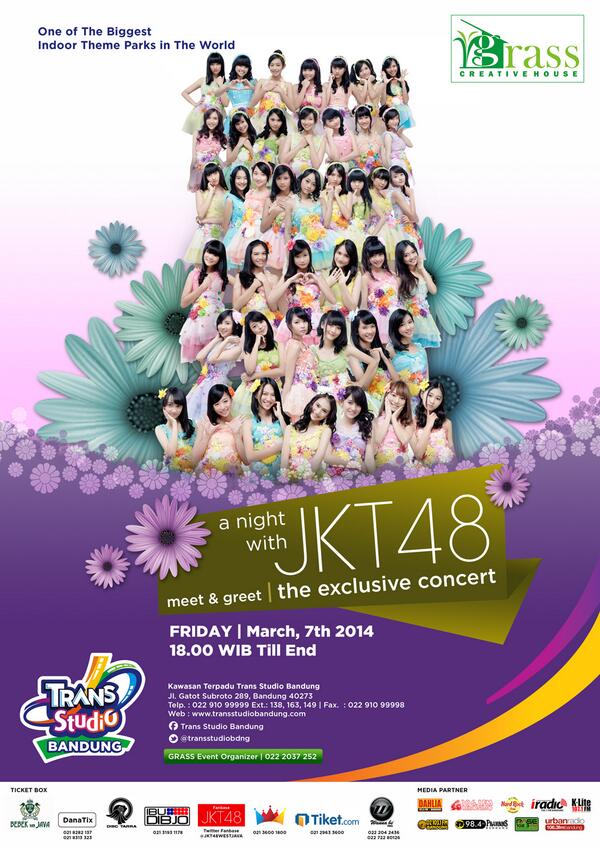 Exclusive Concert JKT48
7 Maret 2014
klik: goo.gl/uqWmGt 

HTM Rp. 250.000,-
CP: 085724045357 - Bahtiar