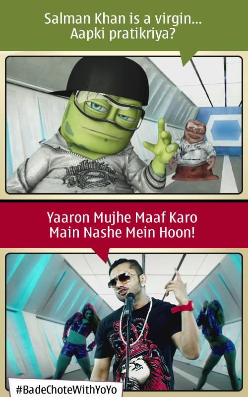 9xmHaqSe's tweet photo. Guess what Yo Yo thought about Salman Khan's virgin confession #BadeChoteWithYoYo http://t.co/ki0EJ4Hwvg http://t.co/lWoN0jDMiI